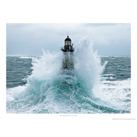 Le phare d'Ar Men sous les vagues, Bretagne